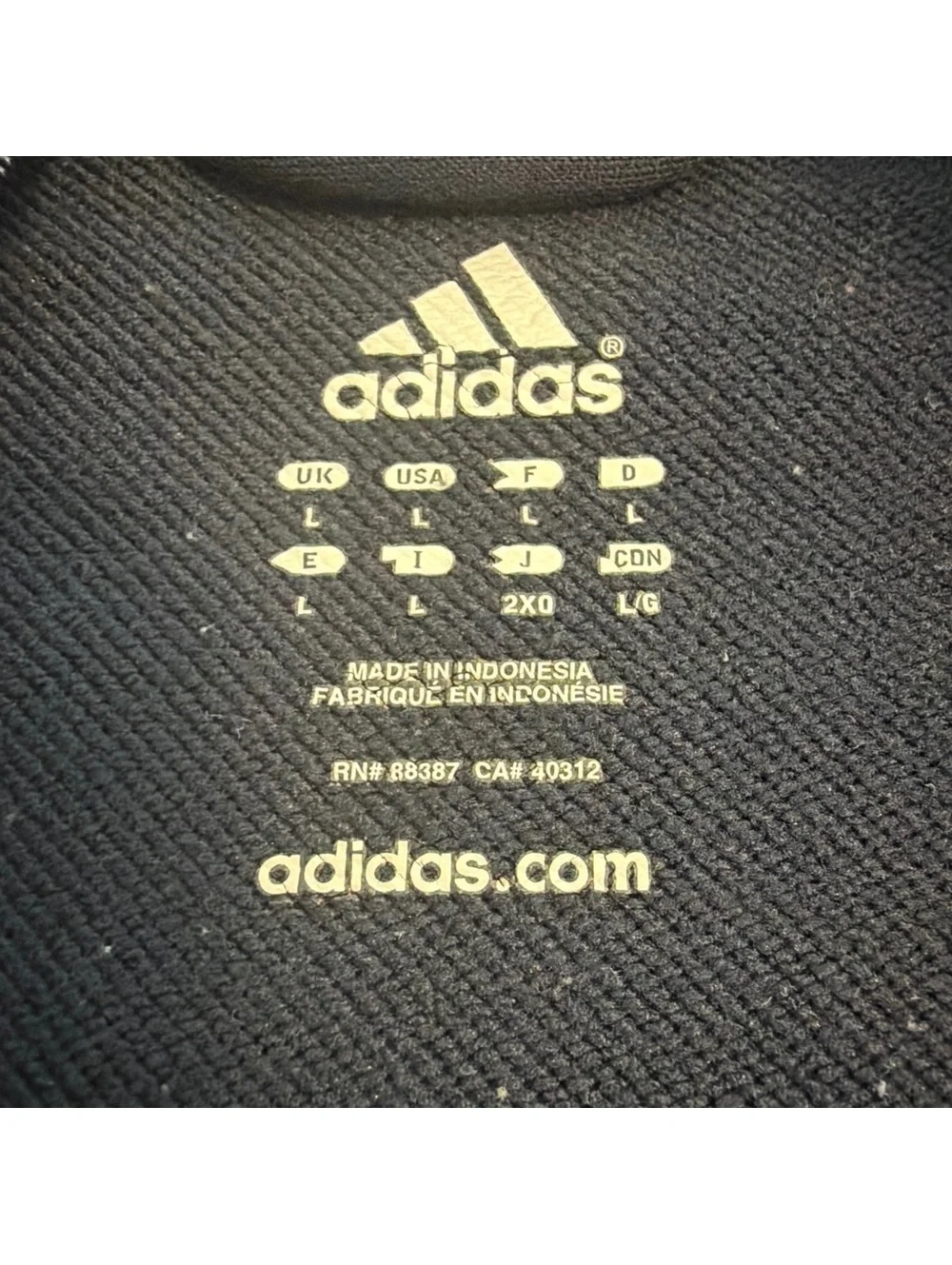Adidas Mens L Navy Quarter Zip Pullover Jacket  Athletic Training Sweatshirt